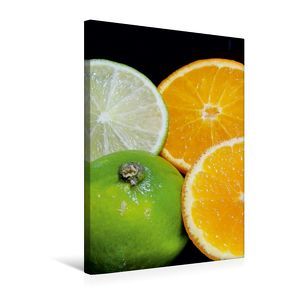 Premium Textil-Leinwand 50 x 75 cm Hoch-Format Limetten und Orangen | Wandbild, HD-Bild auf Keilrahmen, Fertigbild auf hochwertigem Vlies, Leinwanddruck von Gerhard Kraus