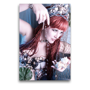 Premium Textil-Leinwand 500 x 750 cm Hoch-Format Meerjungfrau mit Wasserperlen | Wandbild, HD-Bild auf Keilrahmen, Fertigbild auf hochwertigem Vlies, Leinwanddruck von Stefan Weis
