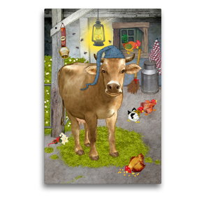 Premium Textil-Leinwand 50 x 75 cm Hoch-Format Meine Kuh Berta | Wandbild, HD-Bild auf Keilrahmen, Fertigbild auf hochwertigem Vlies, Leinwanddruck von Marion Krätschmer