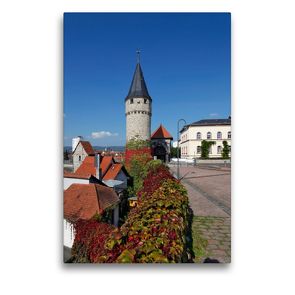 Premium Textil-Leinwand 50 x 75 cm Hoch-Format Rathausturm | Wandbild, HD-Bild auf Keilrahmen, Fertigbild auf hochwertigem Vlies, Leinwanddruck von Petrus Bodenstaff