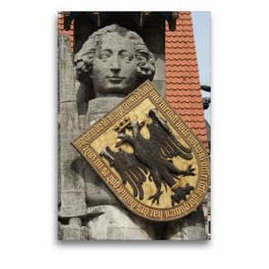 Premium Textil-Leinwand 50 x 75 cm Hoch-Format Ritter Roland in Bremen | Wandbild, HD-Bild auf Keilrahmen, Fertigbild auf hochwertigem Vlies, Leinwanddruck von kattobello