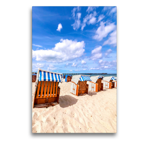 Premium Textil-Leinwand 50 x 75 cm Hoch-Format Strandkörbe am Strand | Wandbild, HD-Bild auf Keilrahmen, Fertigbild auf hochwertigem Vlies, Leinwanddruck von Andrea Dreegmeyer