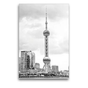 Premium Textil-Leinwand 50 x 75 cm Hoch-Format Wahrzeichen von Shanghai | Wandbild, HD-Bild auf Keilrahmen, Fertigbild auf hochwertigem Vlies, Leinwanddruck von Nina Schwarze