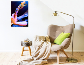Premium Textil-Leinwand 500 x 750 cm Hoch-Format Headstock einer 5-saitigen Bassgitarre | Wandbild, HD-Bild auf Keilrahmen, Fertigbild auf hochwertigem Vlies, Leinwanddruck von Renate Utz