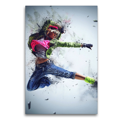 Premium Textil-Leinwand 60 x 90 cm Hoch-Format Dancing Queen – Street Dance | Wandbild, HD-Bild auf Keilrahmen, Fertigbild auf hochwertigem Vlies, Leinwanddruck von Renate Bleicher