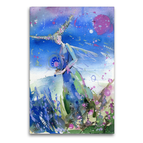 Premium Textil-Leinwand 60 x 90 cm Hoch-Format Lavendelfee | Wandbild, HD-Bild auf Keilrahmen, Fertigbild auf hochwertigem Vlies, Leinwanddruck von Sveta Tiukkel