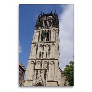 Premium Textil-Leinwand 60 x 90 cm Hoch-Format Liebfrauen-Überwasserkirche in Münster | Wandbild, HD-Bild auf Keilrahmen, Fertigbild auf hochwertigem Vlies, Leinwanddruck von kattobello