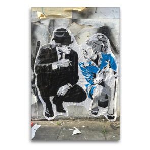 Premium Textil-Leinwand 60 x 90 cm Hoch-Format London Street Art at its best by Mr. Fahrenheit | Wandbild, HD-Bild auf Keilrahmen, Fertigbild auf hochwertigem Vlies, Leinwanddruck von N N