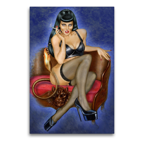 Premium Textil-Leinwand 60 x 90 cm Hoch-Format Mira – the Fetish Thing | Wandbild, HD-Bild auf Keilrahmen, Fertigbild auf hochwertigem Vlies, Leinwanddruck von Sara Horwath Burlesque up your wall