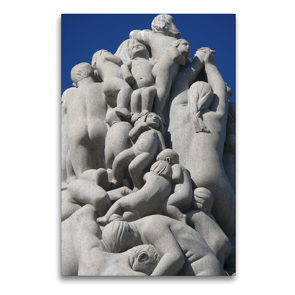Premium Textil-Leinwand 60 x 90 cm Hoch-Format Monolith von Gustav Vigeland – Detail | Wandbild, HD-Bild auf Keilrahmen, Fertigbild auf hochwertigem Vlies, Leinwanddruck von Lucy M. Laube