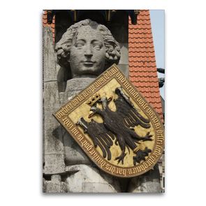 Premium Textil-Leinwand 60 x 90 cm Hoch-Format Ritter Roland in Bremen | Wandbild, HD-Bild auf Keilrahmen, Fertigbild auf hochwertigem Vlies, Leinwanddruck von kattobello
