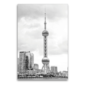 Premium Textil-Leinwand 60 x 90 cm Hoch-Format Wahrzeichen von Shanghai | Wandbild, HD-Bild auf Keilrahmen, Fertigbild auf hochwertigem Vlies, Leinwanddruck von Nina Schwarze