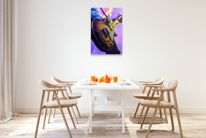 Premium Textil-Leinwand 600 x 900 cm Hoch-Format Gitarrist mit legendärer Les Paul | Wandbild, HD-Bild auf Keilrahmen, Fertigbild auf hochwertigem Vlies, Leinwanddruck von Renate Utz