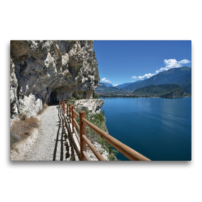 Premium Textil-Leinwand 75 x 50 cm Quer-Format Alte Ponalestraße bei Riva del Garda | Wandbild, HD-Bild auf Keilrahmen, Fertigbild auf hochwertigem Vlies, Leinwanddruck von SusaZoom