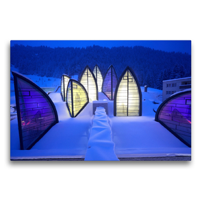 Premium Textil-Leinwand 75 x 50 cm Quer-Format Arosa ein Wintermärchen | Wandbild, HD-Bild auf Keilrahmen, Fertigbild auf hochwertigem Vlies, Leinwanddruck von Andreas Riedmiller