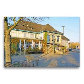 Premium Textil-Leinwand 75 x 50 cm Quer-Format Bahnhof Duisburg-Großenbaum | Wandbild, HD-Bild auf Keilrahmen, Fertigbild auf hochwertigem Vlies, Leinwanddruck von Bernd Hermann