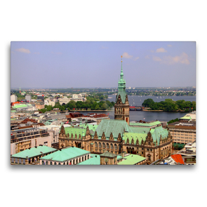 Premium Textil-Leinwand 75 x 50 cm Quer-Format Blick auf das Rathaus | Wandbild, HD-Bild auf Keilrahmen, Fertigbild auf hochwertigem Vlies, Leinwanddruck von Helene Seidl