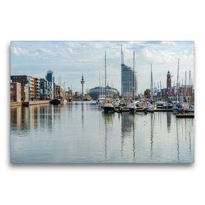 Premium Textil-Leinwand 75 x 50 cm Quer-Format Bremerhaven Stadtansichten | Wandbild, HD-Bild auf Keilrahmen, Fertigbild auf hochwertigem Vlies, Leinwanddruck von Dirk Meutzner