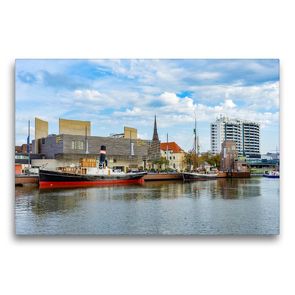 Premium Textil-Leinwand 75 x 50 cm Quer-Format Bremerhaven Stadtansichten | Wandbild, HD-Bild auf Keilrahmen, Fertigbild auf hochwertigem Vlies, Leinwanddruck von Dirk Meutzner