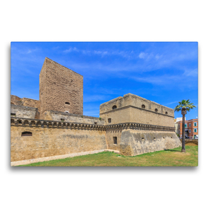 Premium Textil-Leinwand 75 x 50 cm Quer-Format Castello Svevo di Bari | Wandbild, HD-Bild auf Keilrahmen, Fertigbild auf hochwertigem Vlies, Leinwanddruck von ReDi Fotografie