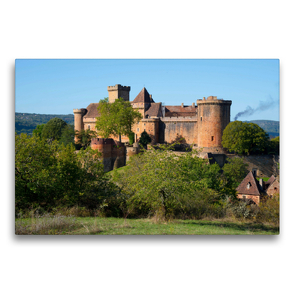 Premium Textil-Leinwand 75 x 50 cm Quer-Format Chateau Castelnau-Bretenoux | Wandbild, HD-Bild auf Keilrahmen, Fertigbild auf hochwertigem Vlies, Leinwanddruck von Tanja Voigt