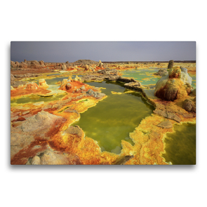 Premium Textil-Leinwand 75 x 50 cm Quer-Format Dallol Senke in Nord Äthiopien | Wandbild, HD-Bild auf Keilrahmen, Fertigbild auf hochwertigem Vlies, Leinwanddruck von Michael Herzog