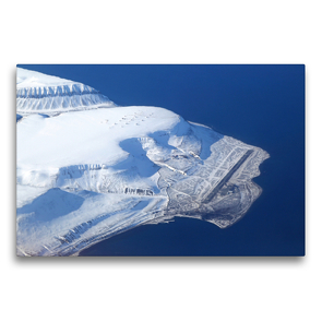 Premium Textil-Leinwand 75 x 50 cm Quer-Format Der Flughafen von Longyearbyen auf Spitzbergen | Wandbild, HD-Bild auf Keilrahmen, Fertigbild auf hochwertigem Vlies, Leinwanddruck von Rainer Spoddig