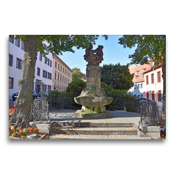 Premium Textil-Leinwand 75 x 50 cm Quer-Format Der Skatbrunnen auf dem Brühl ist das weltweit einzige Denkmal für ein Kartenspiel | Wandbild, HD-Bild auf Keilrahmen, Fertigbild auf hochwertigem Vlies, Leinwanddruck von Ulrich Senff