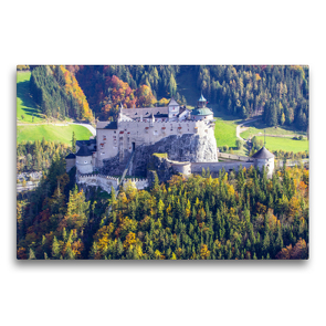 Premium Textil-Leinwand 75 x 50 cm Quer-Format Die Festung Hohenwerfen | Wandbild, HD-Bild auf Keilrahmen, Fertigbild auf hochwertigem Vlies, Leinwanddruck von Christa Kramer