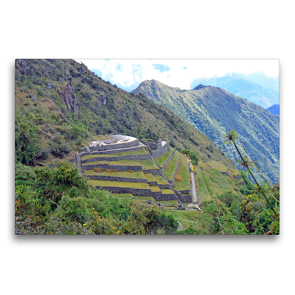 Premium Textil-Leinwand 75 x 50 cm Quer-Format Die Ruinen von Sayacmarca auf dem Inka-Trail in 3600 m Höhe | Wandbild, HD-Bild auf Keilrahmen, Fertigbild auf hochwertigem Vlies, Leinwanddruck von N N