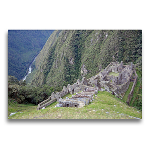Premium Textil-Leinwand 75 x 50 cm Quer-Format Die Ruinen von Winaywayna am Ende des Inka-Trails auf 2690 m Höhe | Wandbild, HD-Bild auf Keilrahmen, Fertigbild auf hochwertigem Vlies, Leinwanddruck von N N