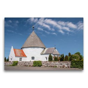 Premium Textil-Leinwand 75 x 50 cm Quer-Format Die Rundkirche Nykirke bei Hasle | Wandbild, HD-Bild auf Keilrahmen, Fertigbild auf hochwertigem Vlies, Leinwanddruck von Christian Müringer