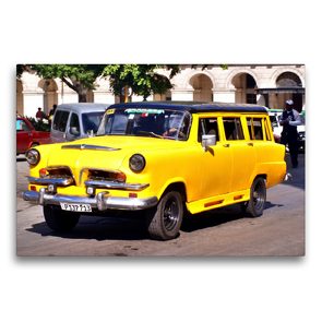 Premium Textil-Leinwand 75 x 50 cm Quer-Format Dodge Sierra Station Wagon aus dem Jahre 1955 in Havanna | Wandbild, HD-Bild auf Keilrahmen, Fertigbild auf hochwertigem Vlies, Leinwanddruck von Henning von Löwis of Menar