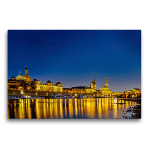 Premium Textil-Leinwand 75 x 50 cm Quer-Format Dresden. Altstadtpanorama. | Wandbild, HD-Bild auf Keilrahmen, Fertigbild auf hochwertigem Vlies, Leinwanddruck von N N