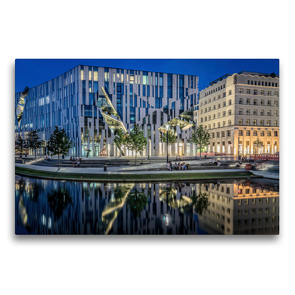 Premium Textil-Leinwand 75 x 50 cm Quer-Format Düsseldorf am Kö Bogen | Wandbild, HD-Bild auf Keilrahmen, Fertigbild auf hochwertigem Vlies, Leinwanddruck von Alexander Gründel