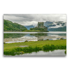 Premium Textil-Leinwand 75 x 50 cm Quer-Format Eilean Donan Castle, Schauplatz des Filmes „Highlander“. | Wandbild, HD-Bild auf Keilrahmen, Fertigbild auf hochwertigem Vlies, Leinwanddruck von Julia Elling