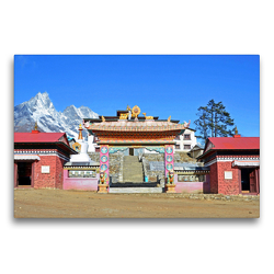 Premium Textil-Leinwand 75 x 50 cm Quer-Format Eingang zur 3860 m hoch gelegenen Tengboche Gompa, dem wichtigsten buddhistischen Zentrum im Khumbu | Wandbild, HD-Bild auf Keilrahmen, Fertigbild auf hochwertigem Vlies, Leinwanddruck von N N