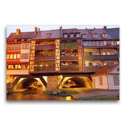 Premium Textil-Leinwand 75 x 50 cm Quer-Format Erfurts Krämerbrücke | Wandbild, HD-Bild auf Keilrahmen, Fertigbild auf hochwertigem Vlies, Leinwanddruck von Flori0
