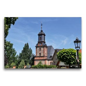 Premium Textil-Leinwand 75 x 50 cm Quer-Format Evangelische Kirche | Wandbild, HD-Bild auf Keilrahmen, Fertigbild auf hochwertigem Vlies, Leinwanddruck von Petrus Bodenstaff