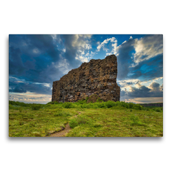 Premium Textil-Leinwand 75 x 50 cm Quer-Format Eyjan Felsen in Asbyrgi | Wandbild, HD-Bild auf Keilrahmen, Fertigbild auf hochwertigem Vlies, Leinwanddruck von Michael Zech Fotografie