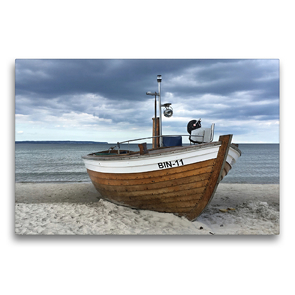 Premium Textil-Leinwand 75 x 50 cm Quer-Format Fischerboot an der Ostsee | Wandbild, HD-Bild auf Keilrahmen, Fertigbild auf hochwertigem Vlies, Leinwanddruck von (c) 2019 by Atlantismedia