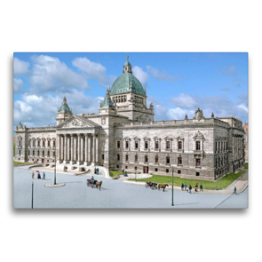 Premium Textil-Leinwand 75 x 50 cm Quer-Format Leipzig – Gebäude des Reichsgerichtes | Wandbild, HD-Bild auf Keilrahmen, Fertigbild auf hochwertigem Vlies, Leinwanddruck von André Tetsch