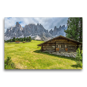 Premium Textil-Leinwand 75 x 50 cm Quer-Format Geisler Alm in den südtiroler Dolomiten | Wandbild, HD-Bild auf Keilrahmen, Fertigbild auf hochwertigem Vlies, Leinwanddruck von Sascha Ferrari