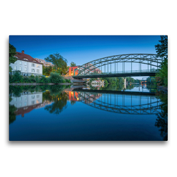 Premium Textil-Leinwand 75 x 50 cm Quer-Format Genzmer Brücke in Halle-Saale | Wandbild, HD-Bild auf Keilrahmen, Fertigbild auf hochwertigem Vlies, Leinwanddruck von Martin Wasilewski