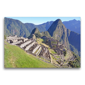 Premium Textil-Leinwand 75 x 50 cm Quer-Format Gesamtansicht der legendären Inkastadt Machu Picchu | Wandbild, HD-Bild auf Keilrahmen, Fertigbild auf hochwertigem Vlies, Leinwanddruck von Ulrich Senff