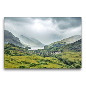 Premium Textil-Leinwand 75 x 50 cm Quer-Format Glenfinnan-Viadukt in den schottischen Highlands | Wandbild, HD-Bild auf Keilrahmen, Fertigbild auf hochwertigem Vlies, Leinwanddruck von Akrema-Photography