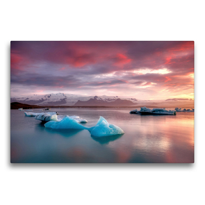 Premium Textil-Leinwand 75 x 50 cm Quer-Format Gletscherlagune Jökulsárlón | Wandbild, HD-Bild auf Keilrahmen, Fertigbild auf hochwertigem Vlies, Leinwanddruck von Judith Kuhn