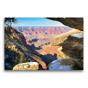 Premium Textil-Leinwand 75 x 50 cm Quer-Format Grand Canyon South Rim | Wandbild, HD-Bild auf Keilrahmen, Fertigbild auf hochwertigem Vlies, Leinwanddruck von Dieter-M. Wilczek