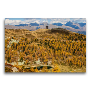 Premium Textil-Leinwand 75 x 50 cm Quer-Format Herbstwald am Grosseck | Wandbild, HD-Bild auf Keilrahmen, Fertigbild auf hochwertigem Vlies, Leinwanddruck von Christa Kramer