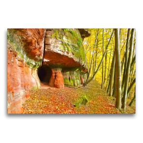 Premium Textil-Leinwand 75 x 50 cm Quer-Format Höhlen im Felsen | Wandbild, HD-Bild auf Keilrahmen, Fertigbild auf hochwertigem Vlies, Leinwanddruck von LianeM